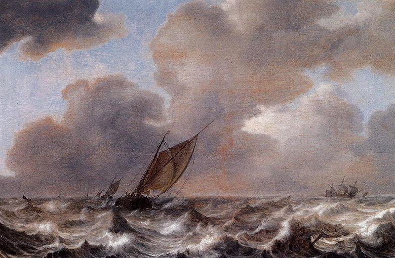 Jan Porcellis Vessels in a Strong Wind